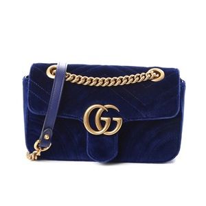 Gucci Marmont Chain Flap Velvet Bag
